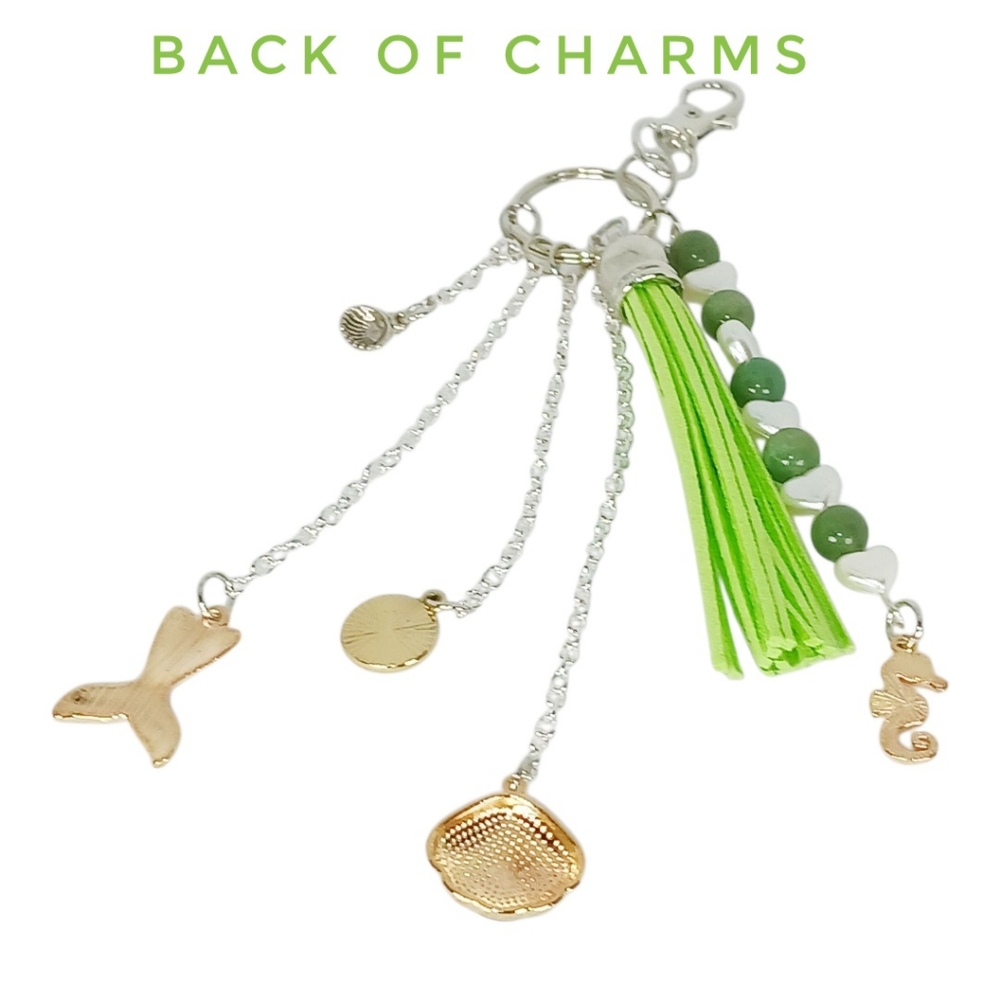 Silver Bag Charm Purse Accessory Oceancore Seaside Sardine Summer Mixed Metals - Picture 10 of 16